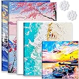 MAISITOO Canvas Set 7 Teilig Leinwand zum Malen Multisizes Einer 20x25,2 * 25x30,2 * 30x40 Und 2 * 11 cm Farbpaletten 100% Säurefreie Baumwolle Jede Art von Leinwand Malerei (7PC)