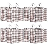 8er-Pack XX-Large STARKE Aufbewahrung Wäscherei Einkaufstaschen - XXL-Umhängetaschen mit Reißverschluss und Griffen kariert - wiederverwendbare Store-Reißverschlusstasche (sortiert)