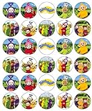 Cupcake-Topper Teletubbies aus essbarem Oblatenpapier, 30 Stück