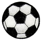 Patch Fussball Ball Schwarz Weiß Aufnäher Bügelb