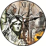 New York City Vintage große Uhr Non-Ticking Silent runde Wanduhr USA Chrysler Building Shabby Clock Retro-Uhren-34