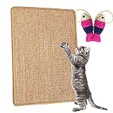 Kratzmatte Katze,Kratzteppich Sisal,Kratzkissen Boden rutschfest,Natürlicher Sisalteppich für Katzen,Schützt Teppiche und Sofas 600 x 400