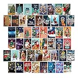 LHNGOD Abstrakte Kunst, ästhetisches Wohnheim-Wandcollage-Set, 10,2 x 15,2 cm, Weihnachtsdekoration, Poster für Wohnzimmer, Dekoration, 50 Bilder für Schlafzimmer, Kunst-Fotodruck