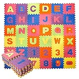 CCLIFE 18er 36er Puzzlematte Eva Alphabet schadstofffrei wasserdicht Spielmatte Schaumstoffmatte Kinderteppich Spielteppich, Farbe:36er, Bunte Alphabet und Z