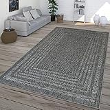 TT Home In- & Outdoor-Teppich, Flachgewebe Mit Skandi-Design Und Sisal-Optik In Grau, Größe:200x290