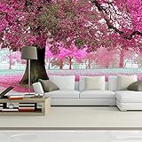 Benutzerdefinierte Foto Tapete 3D Romantische Kirschbaum TV Hintergrund Home Wallpaper Decor Wohnzimmer Sofa Wandbild Tapete Murales 300 cm (L) × 210 cm (H)