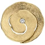 Jobo Damen Anhänger 585 Gold Gelbgold eismatt 1 Diamant Brillant Diamantanhäng