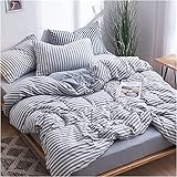ASDWA Tröster Queen Bettwäsche Set Jersey Knit Quilt/Bettbezug Set Queen T-Shirt Baumwolle Super Weich Bequem 4 Stücke Bettwäsche Set King Baumwolle Bettbezug