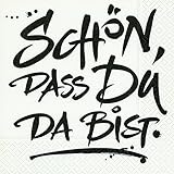 20 Servietten Schön, dass Du da bist / Sprüche / Geburtstag / Taufe 33x33
