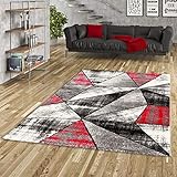 Designer Teppich Brilliant Rot Grau Magic in 5 Größ
