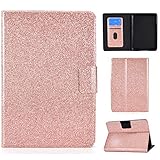 Nadoli PU Leder Glitzer Hülle für Kindle Paperwhite 6 Zoll 1234 10th/7th/6th/5th,Full Body Brieftasche Slim Schutzhülle Magnetisch Flip Ständer Schale Smart Auto Schlaf/Wachen,Roség