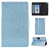 Nadoli PU Leder Glitzer Hülle für Samsung Galaxy Tab A {8.0} T290 2019,Full Body Brieftasche Slim Schutzhülle Magnetisch Flip Ständer Schale,B