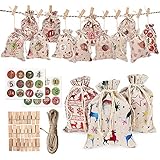 Bseical Weihnachtskalender Zum Befüllen Tüten Kinder, Adventskalender 2020 Für Männer/Frauen/Jungs/mädchen Selber Basteln Besondere, Schokolade Tee Gewürze Kosmetik Schmuck (Tippe-a, klein)