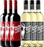 6er Mixpaket - Bio-Glühwein rot & weiß - Heißer Hirsch | veganer Glühwein | Glühwein aus Deutschland in Bio-Qualität | 6 x 0,75 L