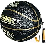 cwin Basketball Größe 7 mit Pumpe Indoor Outdoor Junior Kinder Kinder Jugend Basketball Spiel Street Gummi Basketball mit 3 Zubehö