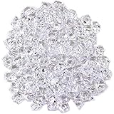 Xinlie Künstliche Acryl Eiswürfel Plastikeiswürfel Dekosteine Diamanten Tischdeko Deko Glassteine Deko Diamanten Kristalle Diamanten Für Vase Füller und Tischdekoration ca. 820 Stück (Durchsichtig)