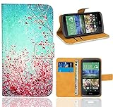 FoneExpert® HTC Desire 526 526G Handy Tasche, Wallet Case Flip Cover Hüllen Etui Ledertasche Lederhülle Premium Schutzhülle für HTC Desire 526 526G