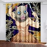 DRFQSK Vorhang Blickdicht Vorhänge Verdunkelungsvorhang Gardinen Mit Ösen Wohnzimmer Schlafzimmer Thermovorhang 3D Cartoon Tier Schwein Muster Ösenschal 2Er Set Fensterdekoration 270 X 150 cm（H X B）