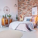 havatex Schurwolle Teppich Shepherd rund - Farbe wählbar | 100% Naturfaser Wolle | für Wohnzimmer Schlafzimmer Esszimmer Büro, Farbe:Beige, Größe:100