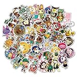 BUCUO Animal Crossing Laptop Aufkleber Gepäck Kühlschrank Cartoon Wasserdicht Aufkleber 50 Stück