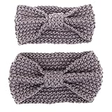 Fletion Mutter und Baby Stricken Wolle Haarband Haarreif Kleinkind Geknotete Hairband Eltern-Kind Stirnband, G