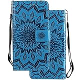 LEMORRY Handyhülle für Nokia Lumia 630 Case Leather Flip Wallet Pouch Slim Fit Bumper Protection Magnetic Strap Stand Card Slot Soft TPU Cover for Nokia Lumia 630, Blühen B