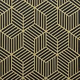 Timeet Sechseckige Geometrische Tapete Selbstklebend Schwarzes mit Goldenen Streifen Selbstklebend Tapete, Abziehen und Aufkleben Möbelaufkleber Abnehmbar Vinylfolienrolle für Regal und Schub