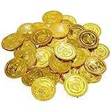 GOLDGE 50 pcs Gold-Münzen Spielgeld für Kinder Spielzeug Mitgebsel mit Kindergeburtstag kleine Geschenk für Party
