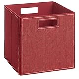 Schmetsdorf (H&S) Aufbewahrungsbox LUC - Faltbox - Korb - Leinen - 28x28x28 cm - (Weinrot)