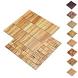 wodewa Holz WandverkleIdung Holzmosaik Fliese 28x28cm Zebrano Echtholz Wandpaneele Moderne Wanddekoration Holz Holzverkleidung Fußboden Decke 30x93