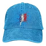 jhgfd7523 Baseballkappe mit französischer Flagge, Turm, Papa, Casquette, Denim, Baumwolle, Schw