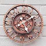 Outdoor Grosse Retro Gartenuhr Wetterfest, Badezimmeruhr Groß Vintage Dekorativ Ornament Wanduhr mit ohne TickgeräUsche Moderne U