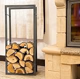 DanDiBo Kaminholzständer Kaminholzregal 100 cm Grau Holzkorb Kaminholzhalter Regal Holzreg