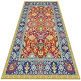 Teppich Läufer Flur Küche Wohnzimmer Schlafzimmer rutschfest Waschbar Bunt Lange Boho Kücheläufer Küchenteppich Teppichläufer,Dick 11mm Polyester Meterware Anpassbar,40 x 60