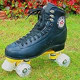 Rollschuhe Flash-räder Doppelreizende Eislaufschuhe Männer Und Frauen Erwachsene Eislaufschuhe Kopfschicht Rindsleder Klassiker Einstellbar Indoor Outdoor EU30~46 (Size : 46)