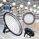 LED Industrielampe UFO, 200W LED Hallenleuchte Industrial Hallenbeleuchtung Werkstattbeleuchtung Kronleuchter, Abstrahlwinkel 120°, Deutsches optisches PC Objektiv [Energieklasse A++]