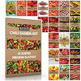 20er Chili Samen Set von Naturlie, 20 Sorten Chilisamen mild bis sehr scharf, Chili Set für Balkon, Garten, Gewächshaus, Hochbeet - Premium C