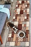 AULIVB Teppich Läufer Länge Anpassbare 60x120cm, Läufer Flur rutschfest, Küchenteppich Waschbar, Flur Teppich für Schlafzimmer, Wohnzimmer, Esszimmer, Vorzimmer und Bü