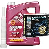 5l, MANNOL Legend Extra SAE 0W-30 Öl 229.51 + Ceramo Ester Additiv 300