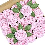 50 Stück / Box Künstliche Rosen Blumen Kunstblumen Blumensträuße Realistische gefälschte Rosen mit Stiel für Valentinstag Muttertag Jahrestag Festival DIY Hochzeit Party Home Dekorationen (Rosa Lila)