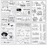 DIY Journal Sticker Set ,Deutsche Texte Silikonstempel 6 Blätter Sticker ,Silikonstempel Kalender Handschrift Scrapbooking Set Stick
