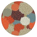 Teppich Rund 40CM Waschbar Abstrakt Muster rutschfest Teppichläufer-für Flur, Küche, Schlafzimmer, Wohnzimmer, Kinderzimmer Runden Rug