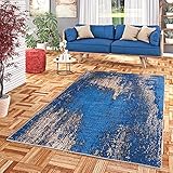 Luxus Vintage Designer Teppich Primus Blau Verlauf in 5 Größ