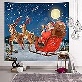 Santa's Elk Tapisserie Wanddekoration Tuch Hintergrund Wandtuch Home Weihnachten Serie Wandtuch 150x130cm/59*51