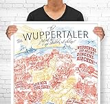 Lieferlokal Stadtposter Wuppertal in limitierter Auflage - 70x100 cm The Wuppertaler Poster Unikat - Wandbild mit illustriertem Stadtmotiv - Kunstdruck Poster mit E