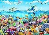 500 Teile Puzzle Ocean World Sea Coral Dolphins Fun Holz Puzzle Erwachsene Stress Freisetzung Spiel 500 Piece 20.4x15inch(52x38cm) Kein R