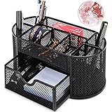 NoChoX Büro Schreibtisch Organizer Metall für Schreibtisch Platzsparend Multifunktional Stiftehalter Schreibtisch Für Aufbewahrung Schule Zuhause Büro Organizer Schreibwaren (schwarz 3)