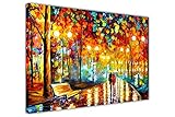 Leinwandbild „Rains Rustle“ von Leonid Afremov, auf Rahmen, Wandkunst, Kunstdruck, Stadtlandschaft, canvas, 04- 30' X 20' (76CM X 50CM)