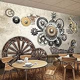 Retro Mechanical Gear Cafe Restaurant Bar KTV Hintergrund Wandmalerei Dreidimensionale Relief Vliesstoff fototapete 3d Tapete effekt Vlies wandbild Schlafzimmer-430cm×300