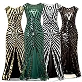 Abendkleid Lang Elegant Für Hochzeit Grün Ärmelloses Maxikleid Mit Rundhalsausschnitt Im Vintage-Print Glitzer Kleid Winterkleid Mädchen Festlich Ballkleid Kleider Elegant Partykleid Cocktailk